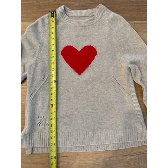 Zadig Voltaire Lili WS Heart Beige Cashmere Sweater Medium $448 - Picture 8 of 8